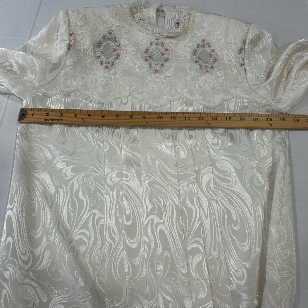 Vintage Victorian style midi dress womens size medium Cream Lacey renaissance - Picture 11 of 15